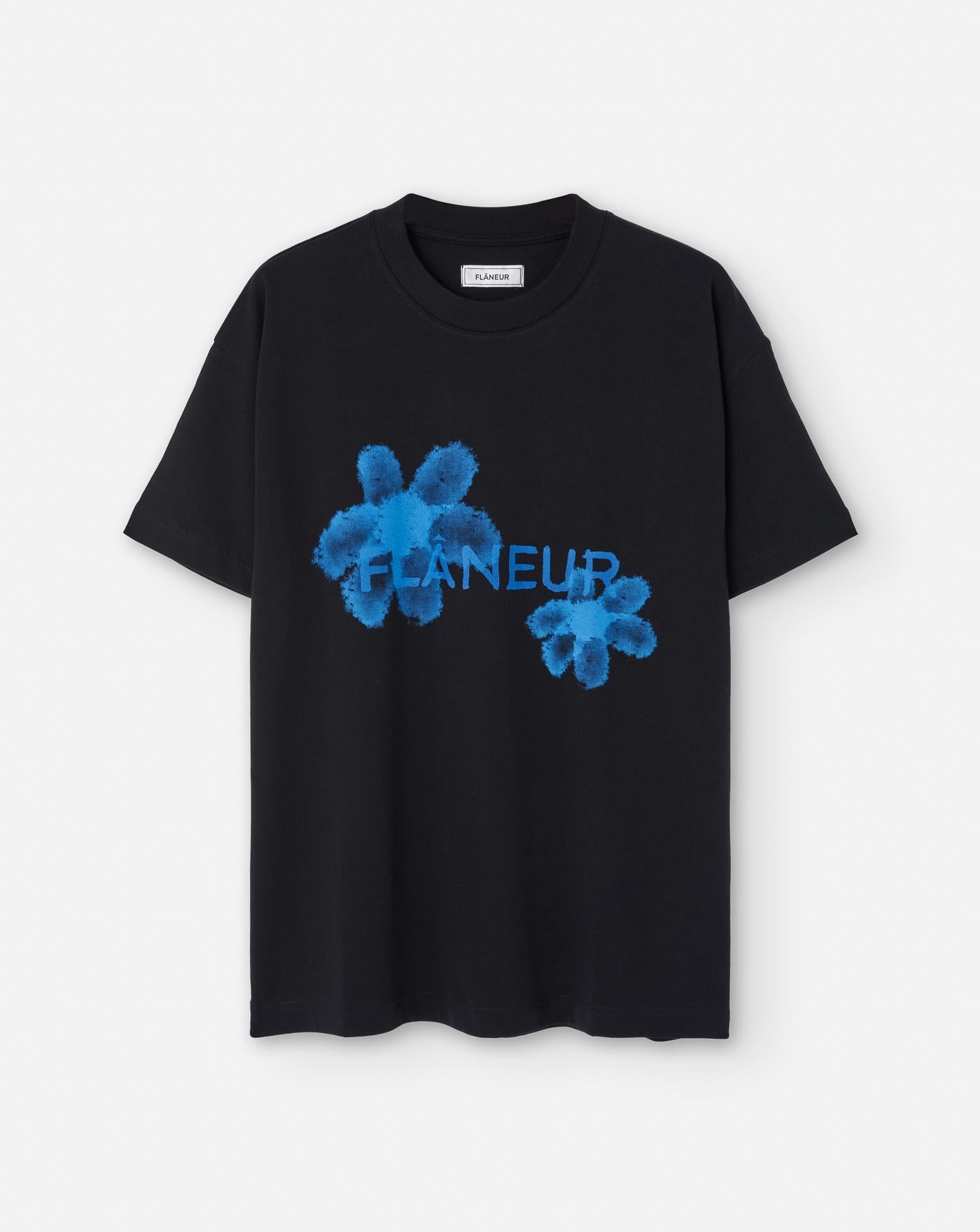 Camiseta Flâneur Floral Watercolor F13030 BLACK FLANEUR 