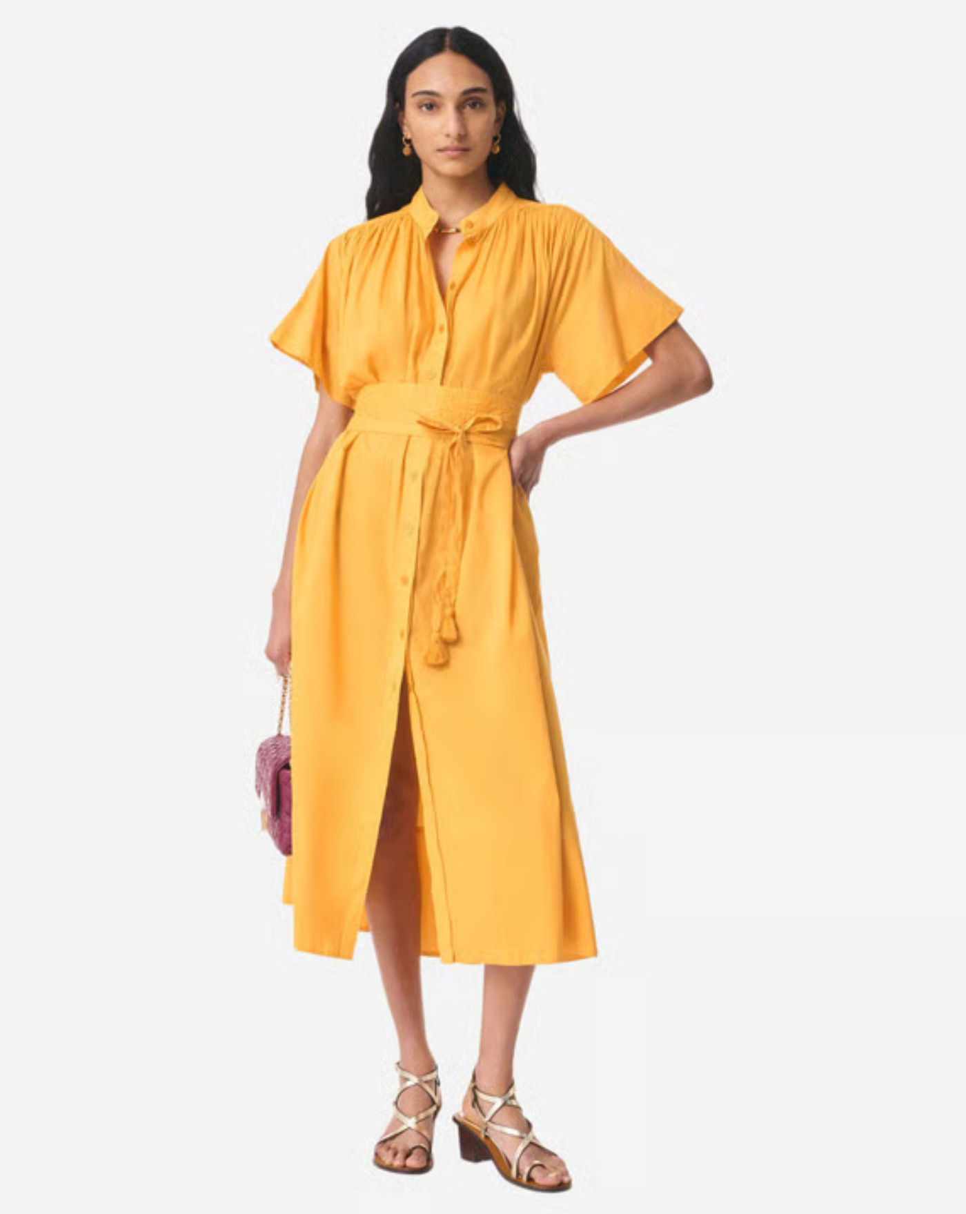 Vestido midi de algodón de Vanessa Bruno 4EVA42V08241 SAFRAN VANESSA BRUNO 