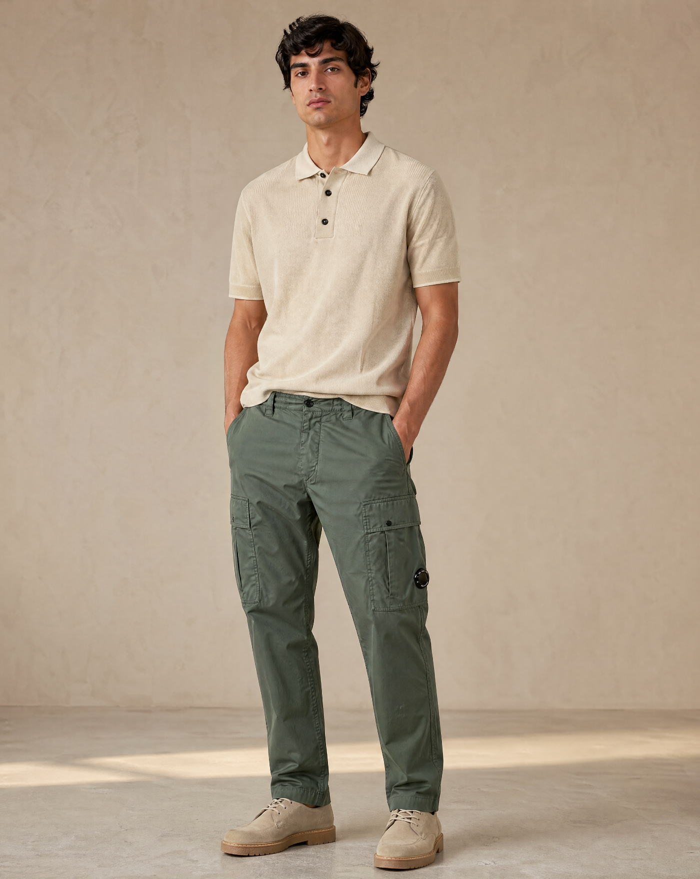 Pantalon C.P. Company 50 Fili Stretch Elasticated Lens Cargo Pants 20CMPA255A006439G 668 LAUREL WREAT C.P. COMPANY 