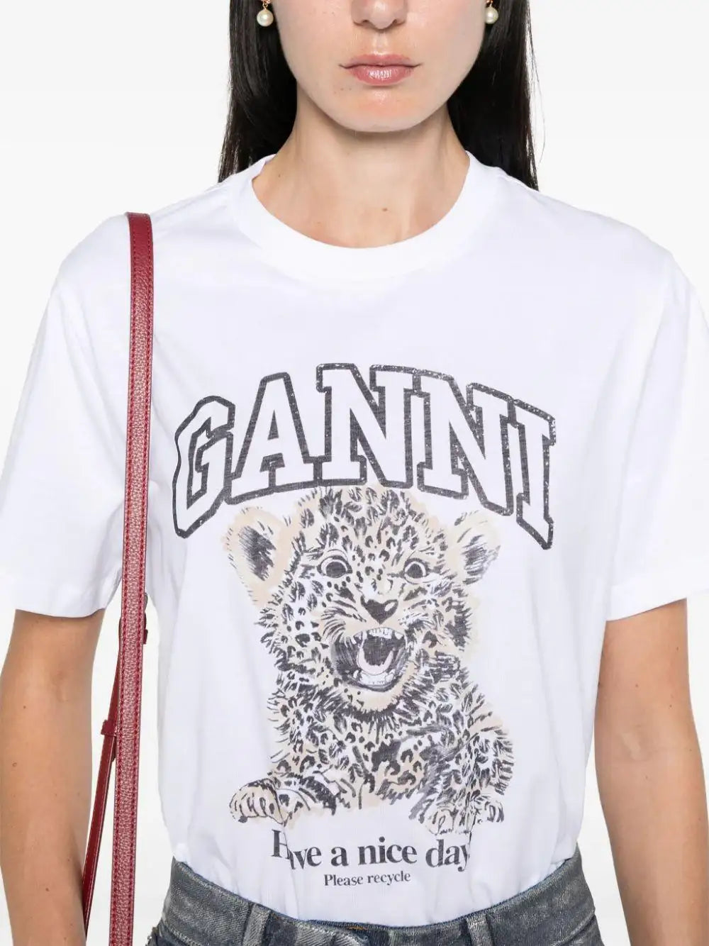 Camiseta Ganni Leopard T4124 943 GANNI 