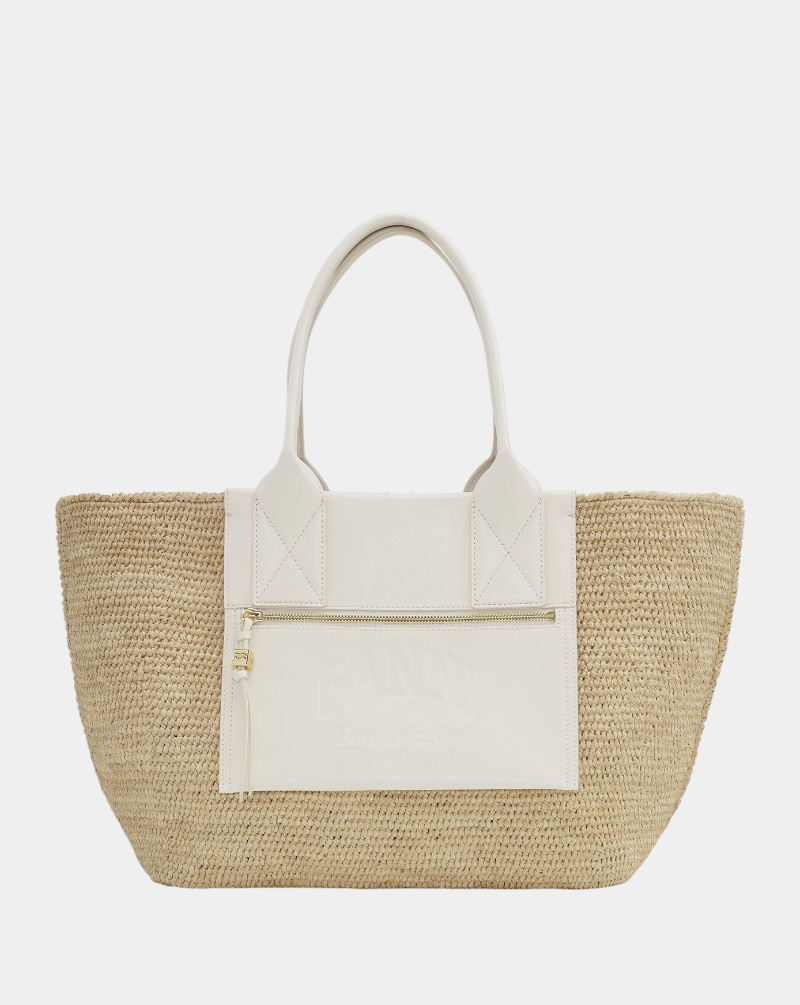 Bolso Ganni Easy Shopper Medium Raffia A6824 135 GANNI 