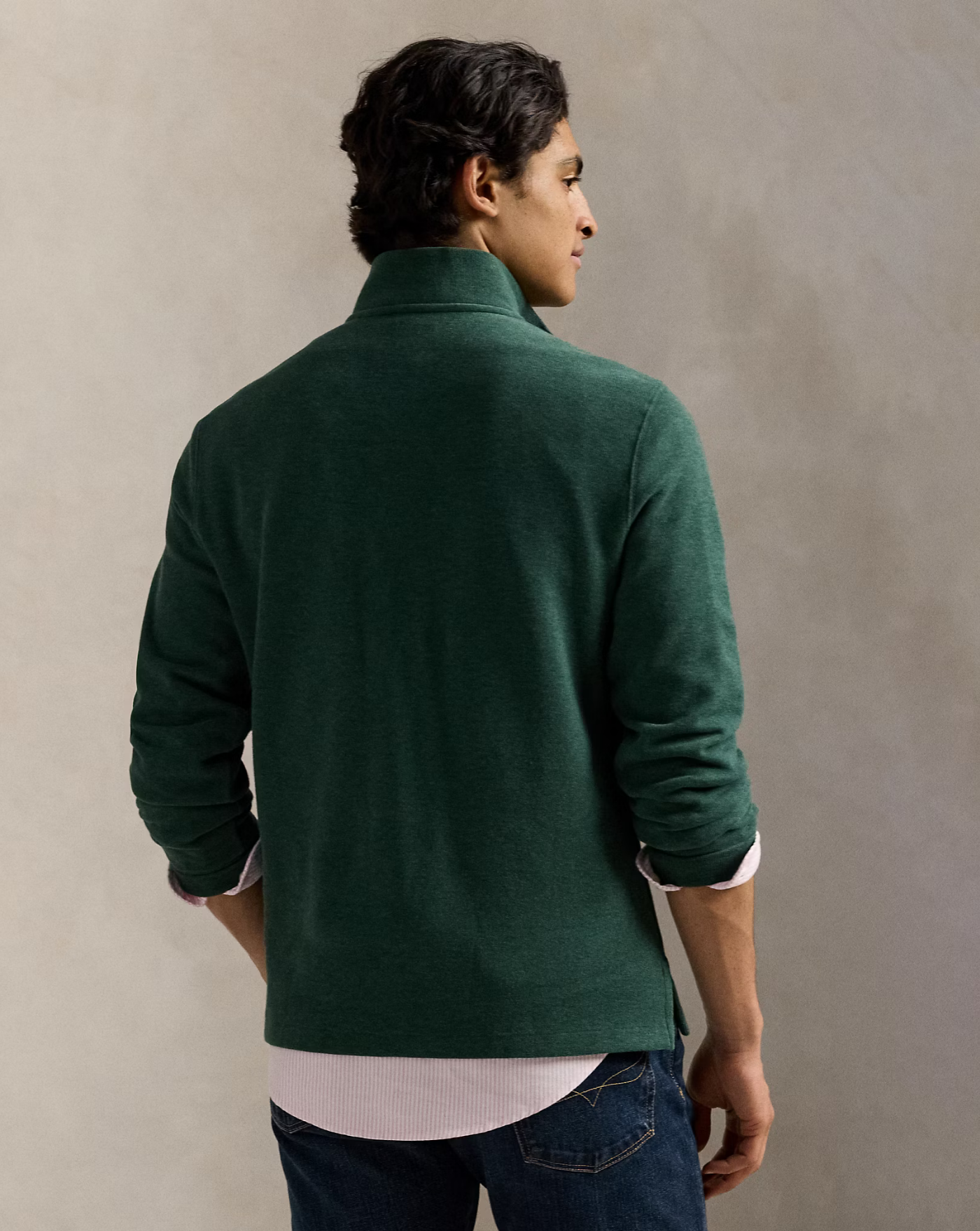 Jersey Polo Ralph Lauren Estate Rib 710671929032 SCOTCH PINE HEATHER POLO RALPH LAUREN 