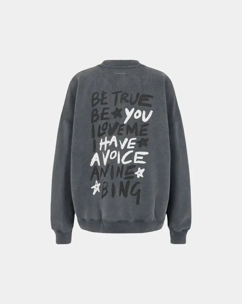 Sudadera Anine Bing Miles Empowerment A0812055WBL1 BLACK ANINE BING 