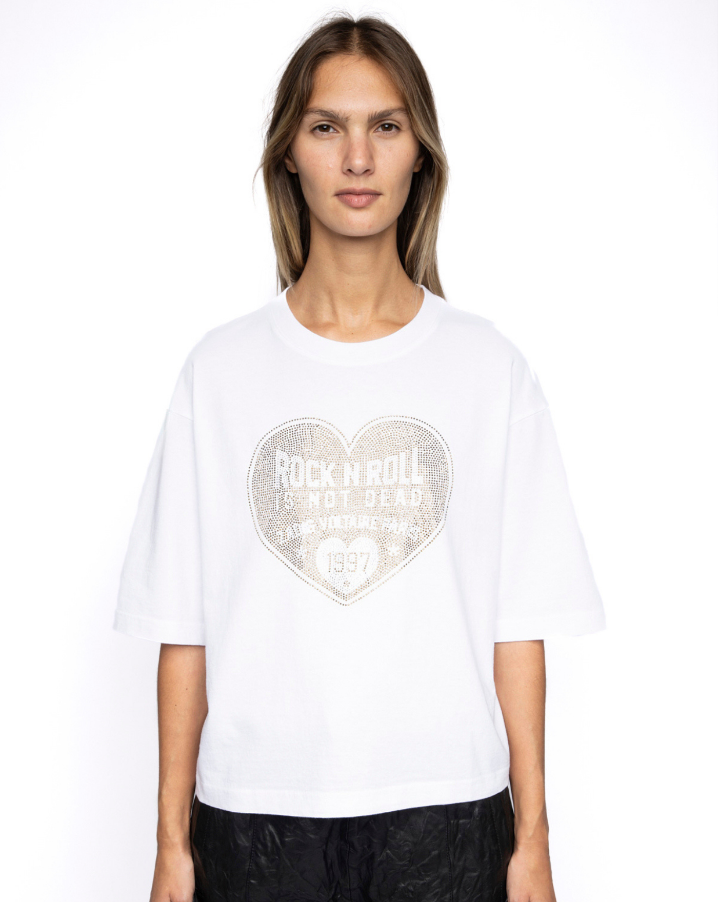 Camiseta Zadig & Voltaire Taida BC Heart RNR Strass JWTS02922 107 ZADIG & VOLTAIRE 