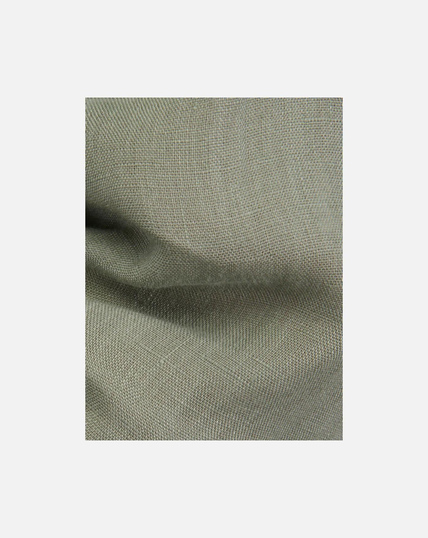 Camisa Cuello Francés Liso Lino Verde Militar 422ML 21191 646 XACUS 