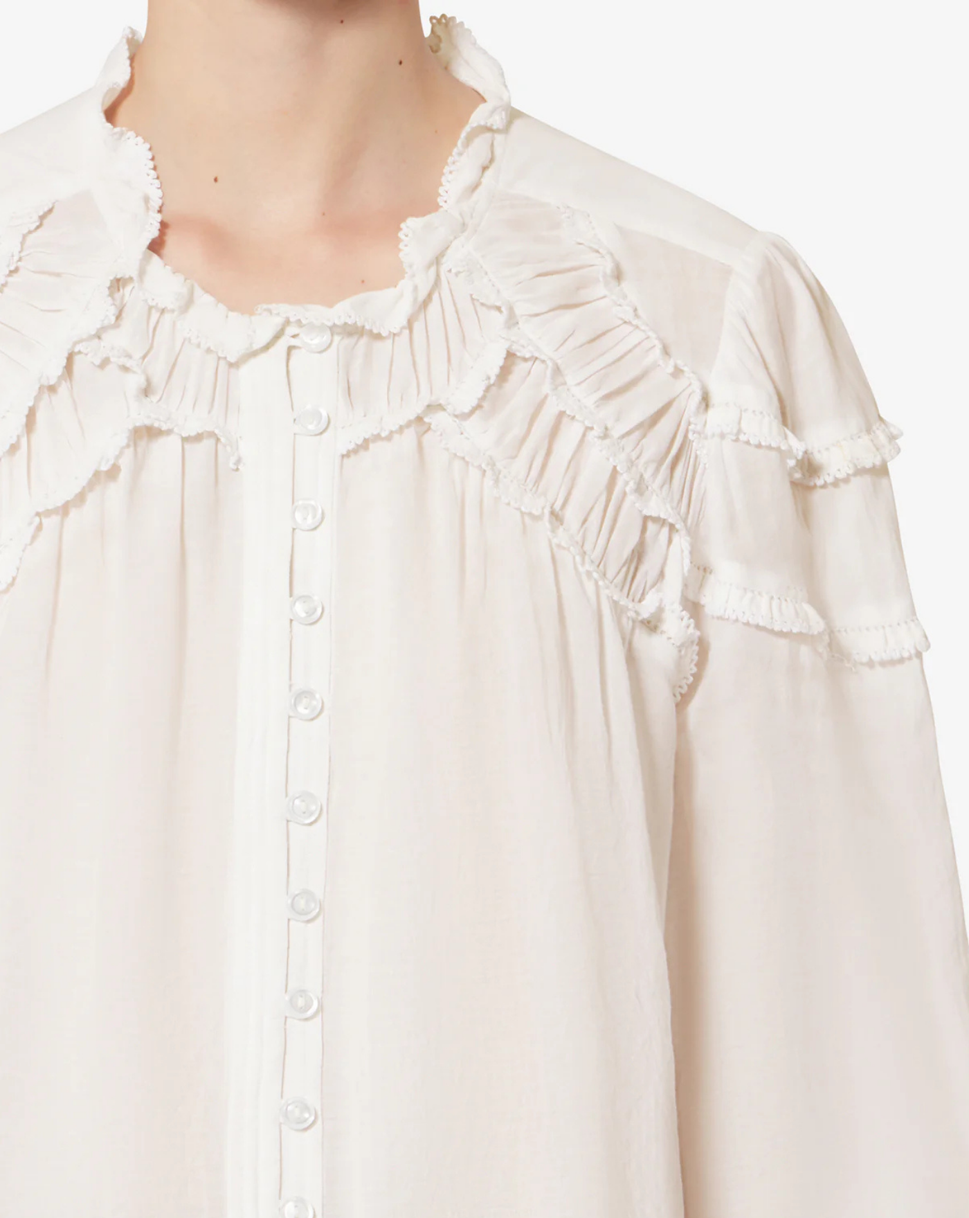 Camisa Isabel Marant Christa HT0681FB B3J04E WH ISABEL MARANT 