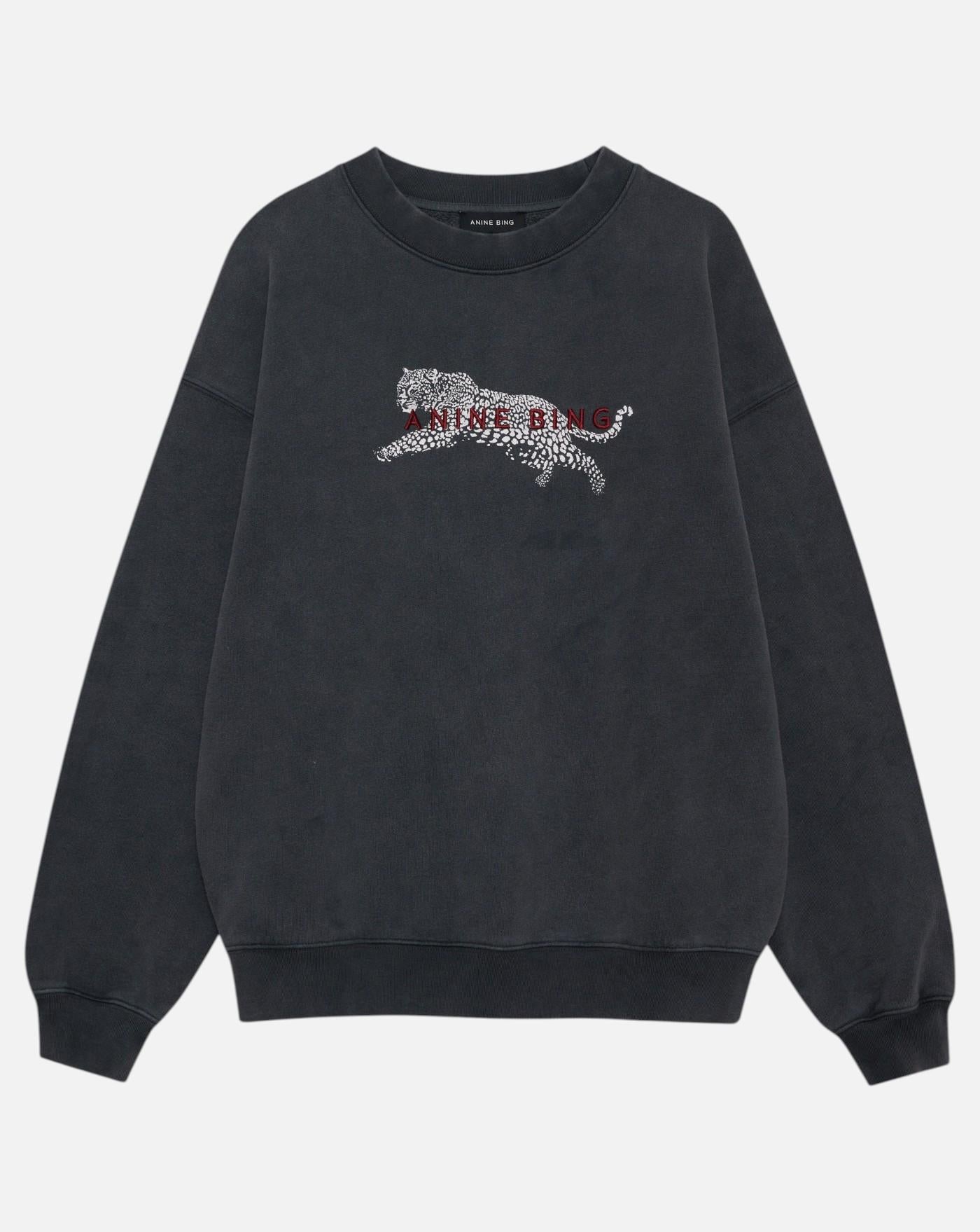 Sudadera Anine Bing SPENCER SWEATSHIRT LEOPARD - WASHED BLACK A0812340WBL1 WHASHED BLACK ANINE BING 