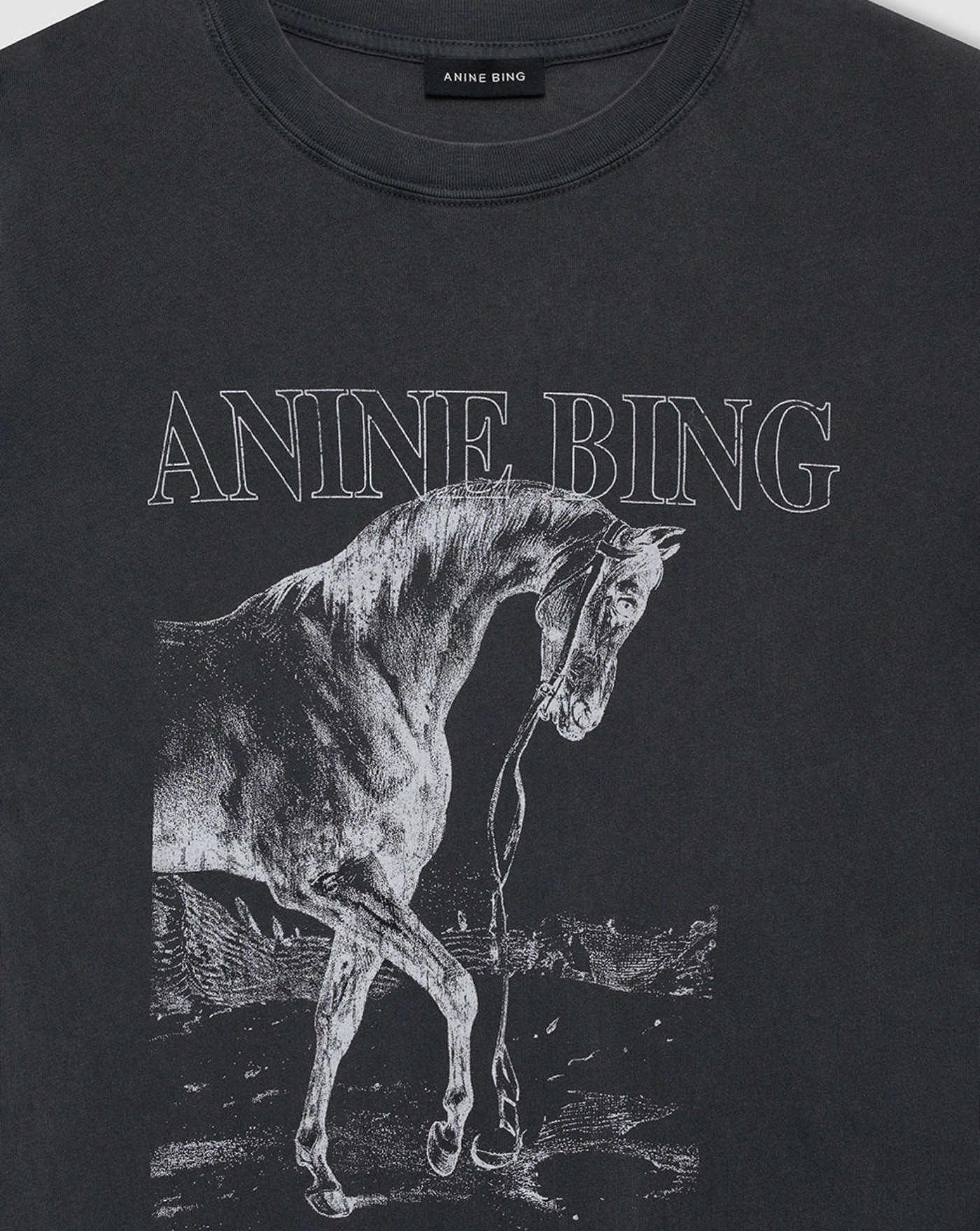 Camiseta Anine Bing Lili Tee Horse A0811713WBL1 BLACK ANINE BING 