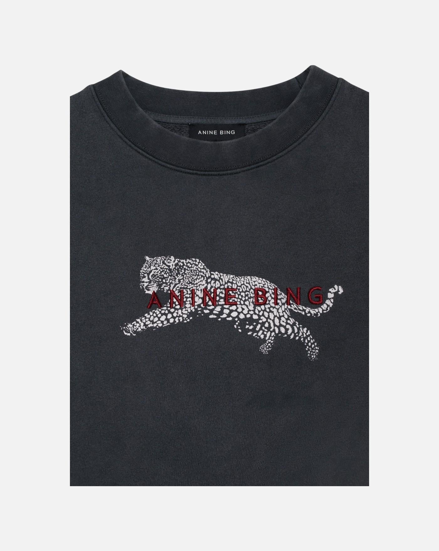 Sudadera Anine Bing SPENCER SWEATSHIRT LEOPARD - WASHED BLACK A0812340WBL1 WHASHED BLACK ANINE BING 