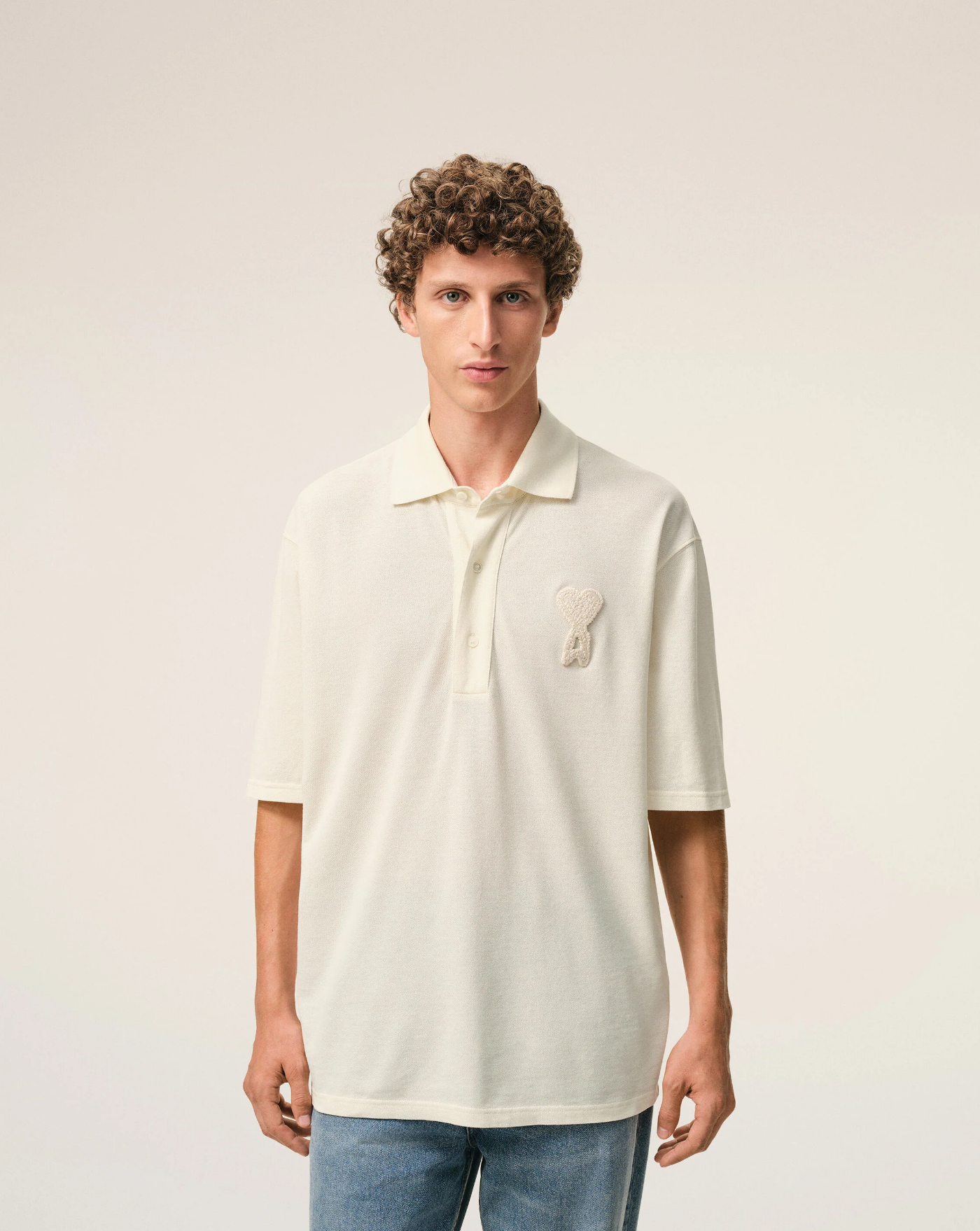 Polo Ami Paris Knitted Patch UPL428JE0221 136 AMI PARIS 