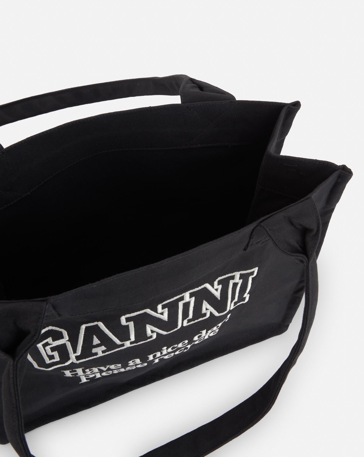 Bolso Ganni Large Easy Shopper Contrasted Logo A6647 252 GANNI 