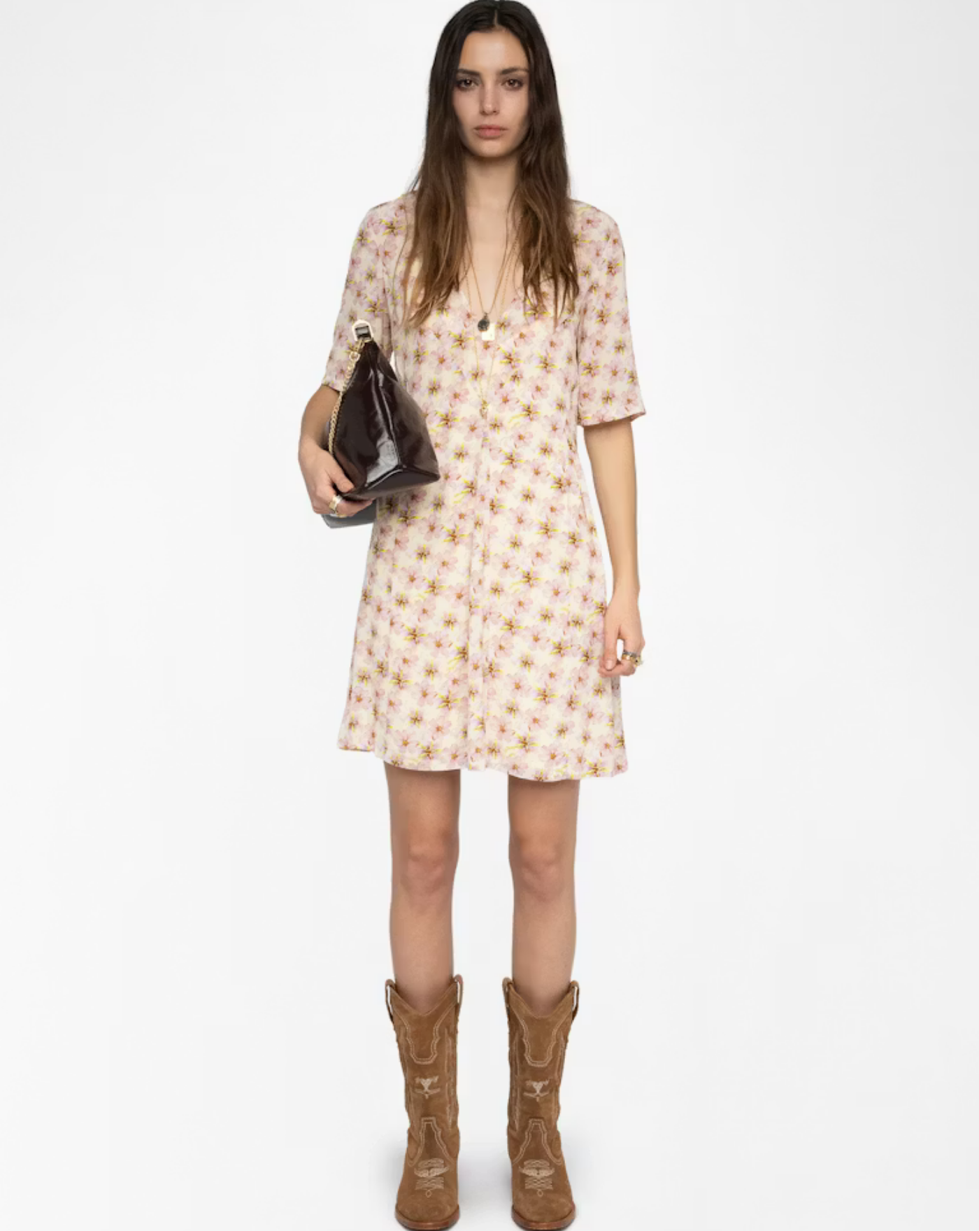 Vestido Zadig & Voltaire Rodalas Smooth Mirror Flowers WWDR02634 716 ZADIG & VOLTAIRE 