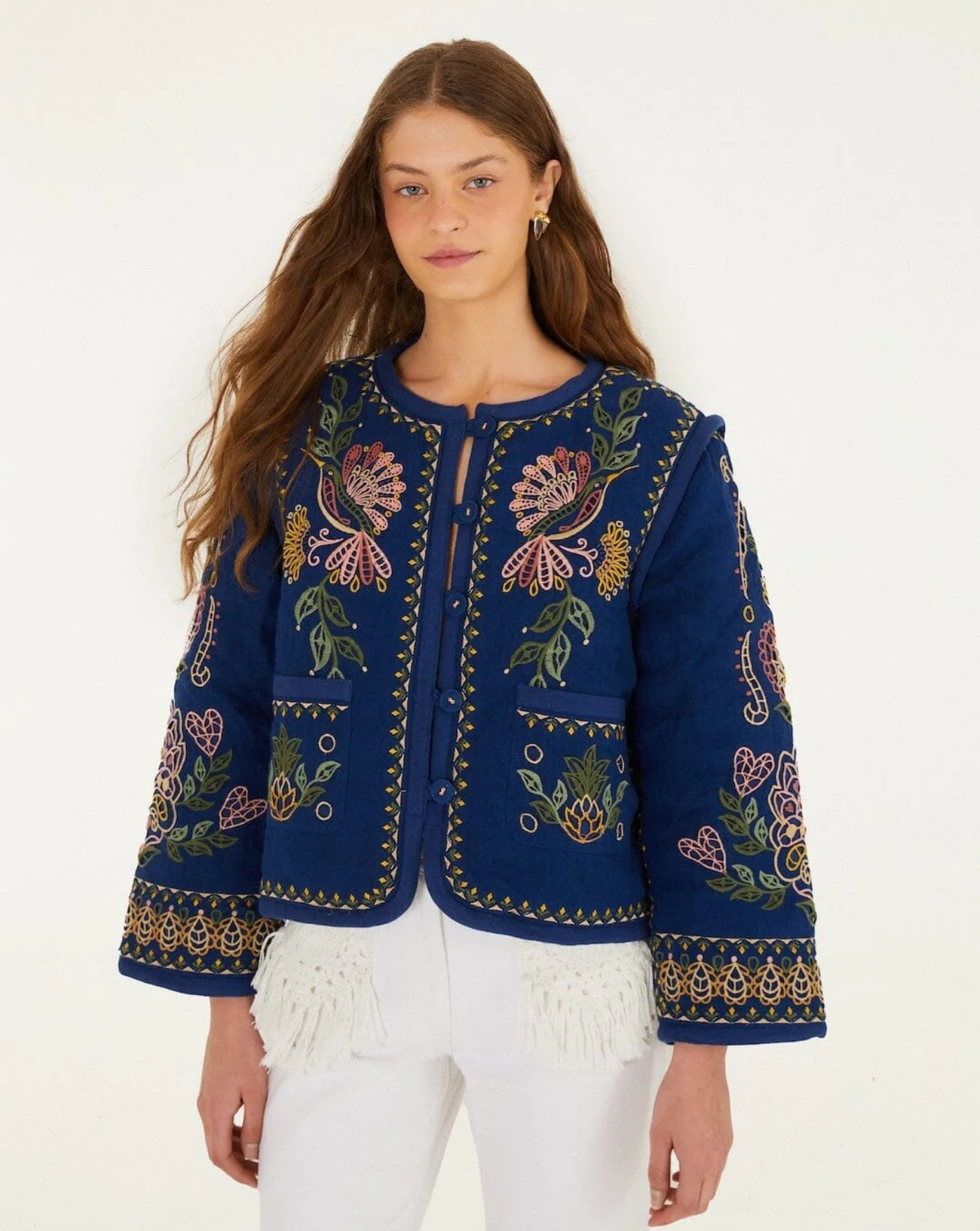 Chaqueta Farm Rio Embroidered Pockets Richelieu Jacket 352001 L0077 FARM RIO 