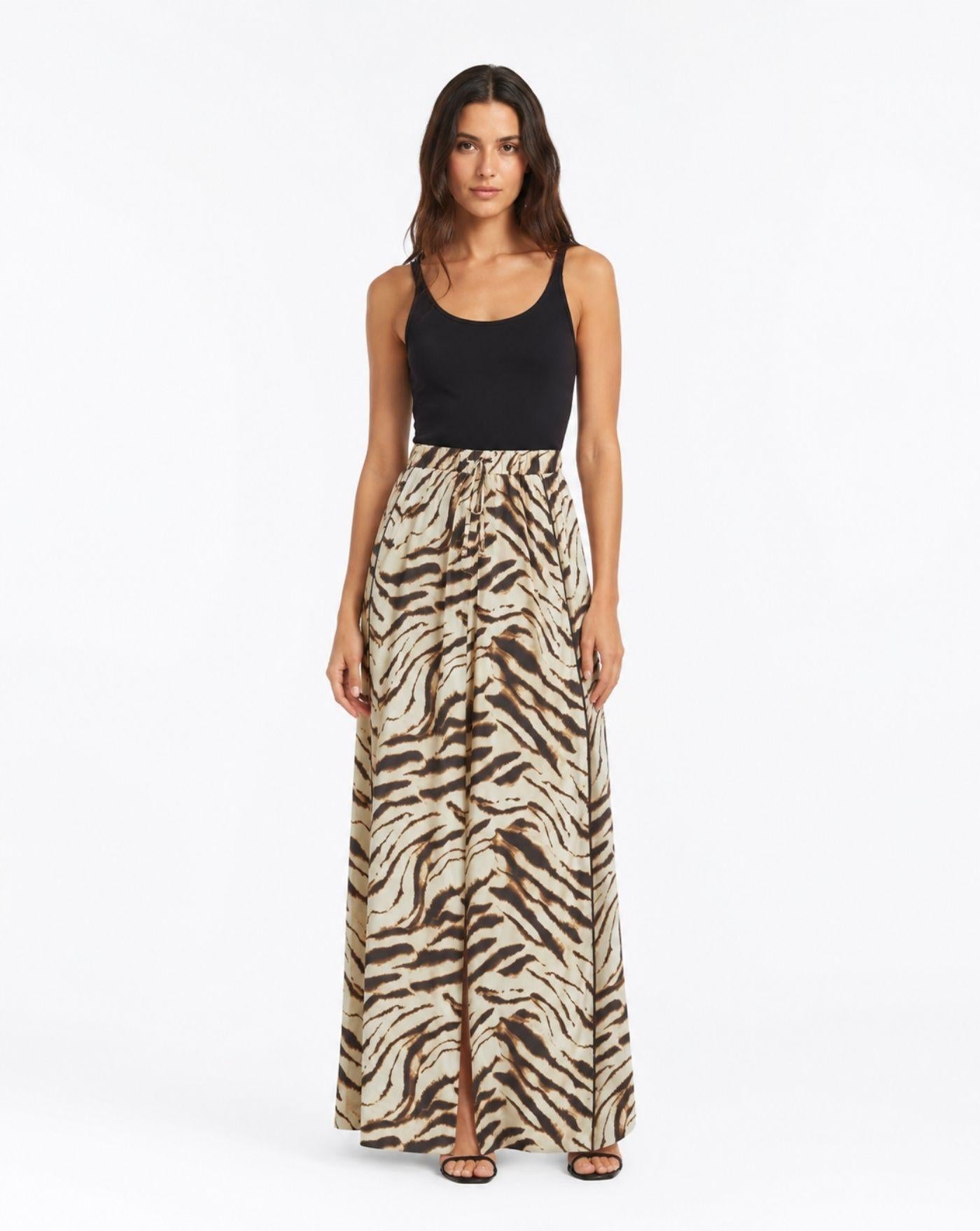Falda Ganni Printed Stretch Satin Elasticated Pants A1080170 135 GANNI 