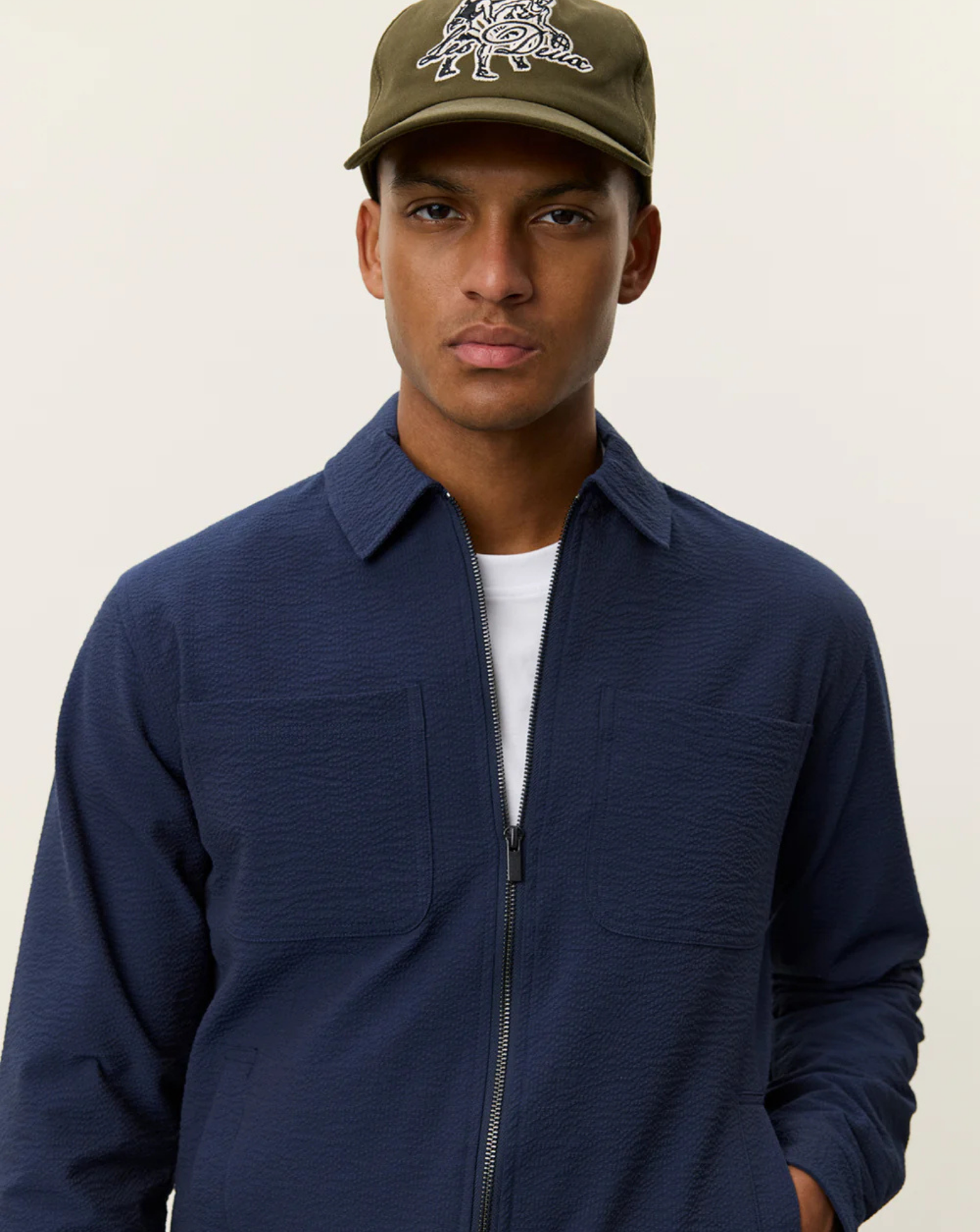 Chaqueta Les Deux Marseille Seersucker Zipper Jacket 1001366 460 LES DEUX 