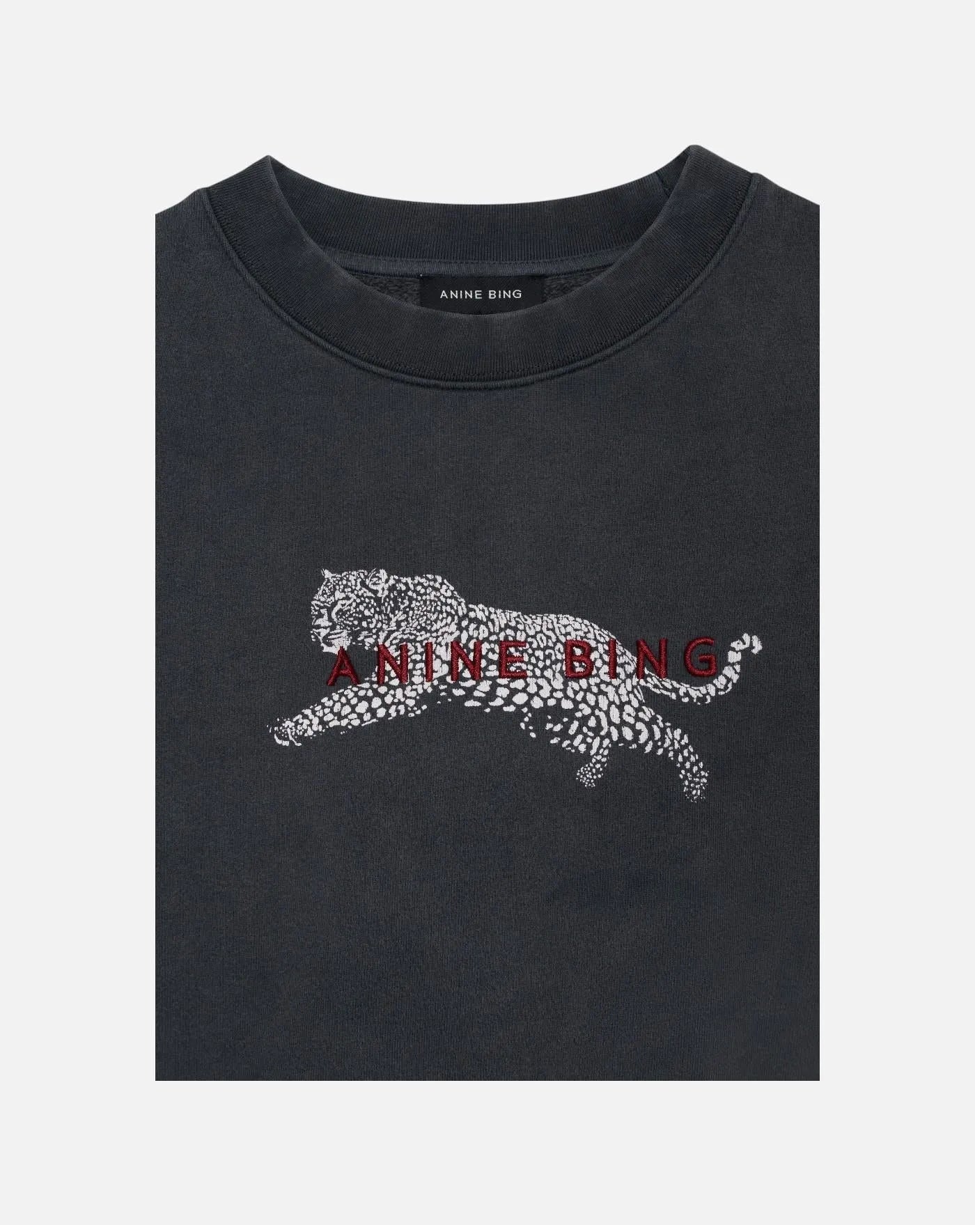 Sudadera Anine Bing SPENCER SWEATSHIRT LEOPARD - WASHED BLACK A0812340WBL1 WASHED BLACK ANINE BING 