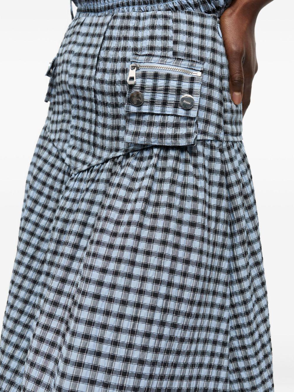 Falda Ganni Seersucker Check Long W0744 326 GANNI 