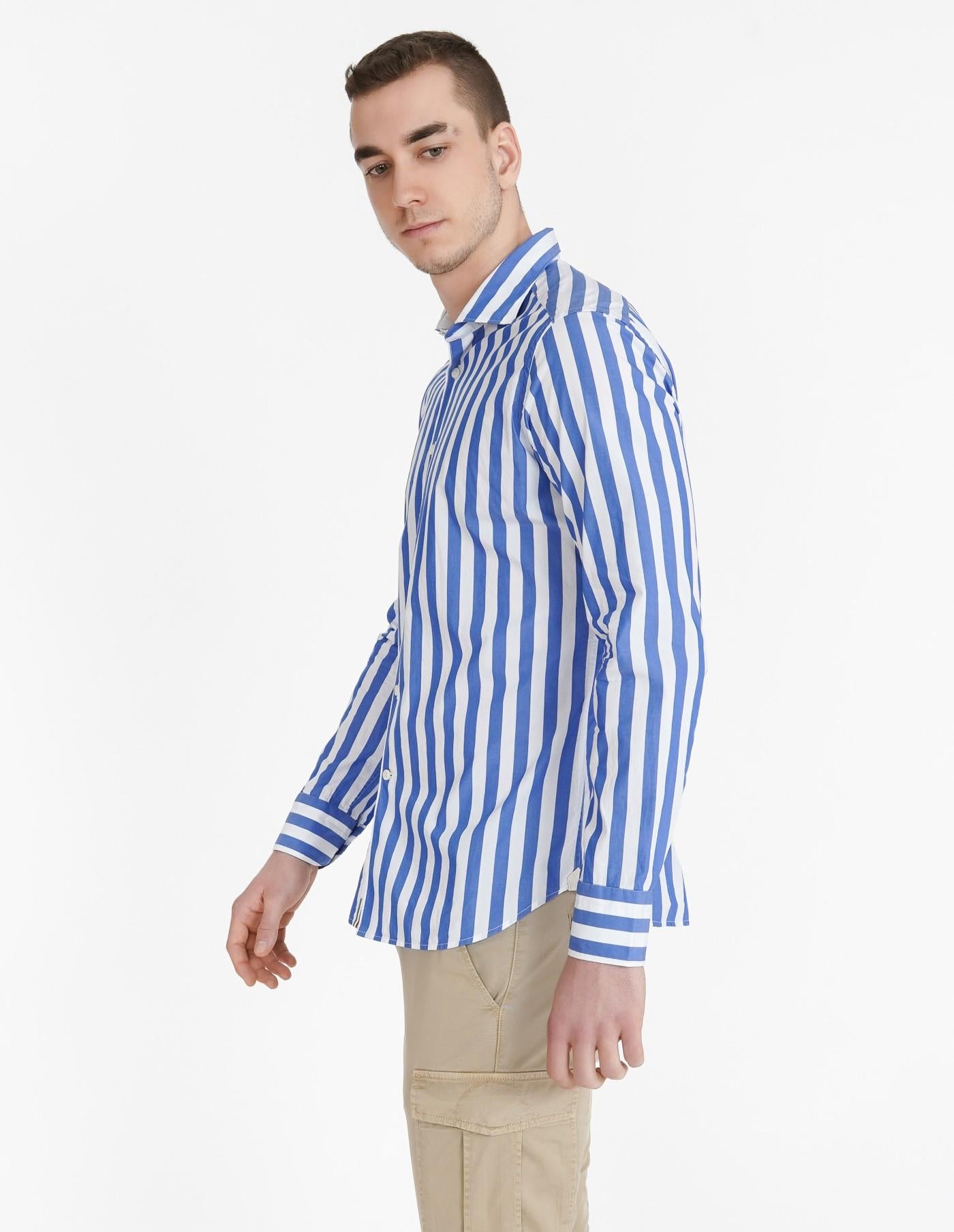 Camisa Tintoria Mattei Stripes UP7 NJW RC2 88 TINTORIA MATTEI 