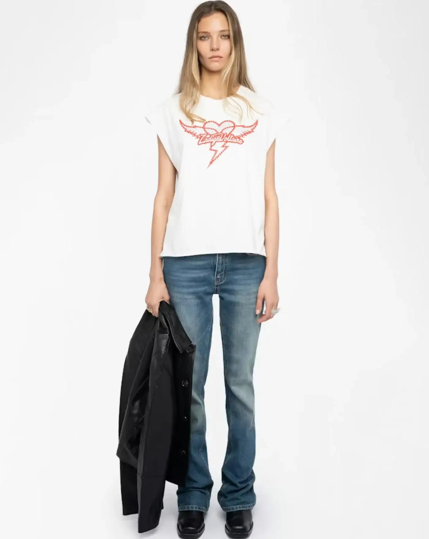Camiseta Zadig & Voltaire Cloe Hc Heart Wings Strass JWTT01280 103 ZADIG & VOLTAIRE 