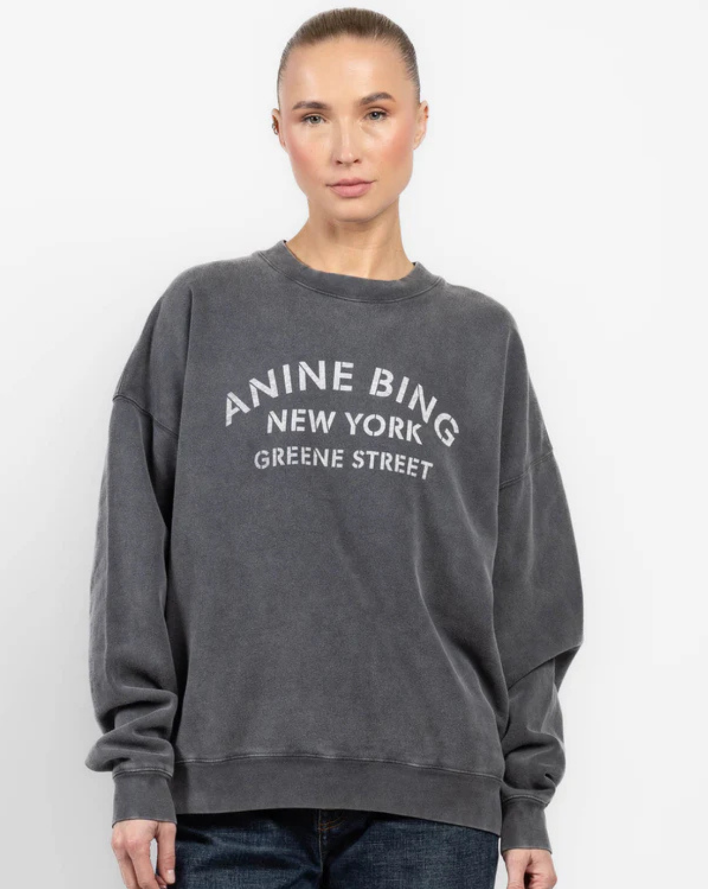 Sudadera Anine Bing Miles Sweatshirt Ny A0811728WBL1 WASHED BLACK ANINE BING 