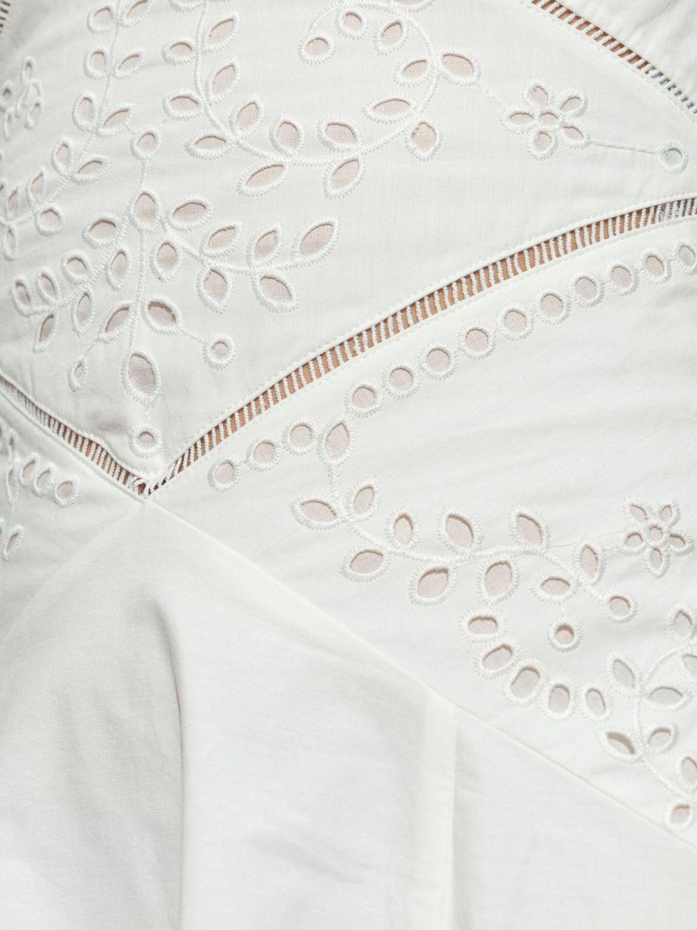 Vestido Self Portrait Cotton Embroidered Mini Dress SS25127M CREAM SELF-PORTRAIT 