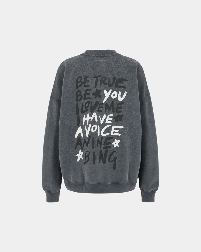 Sudadera Anine Bing Miles Empowerment A0812055WBL1 BLACK ANINE BING 
