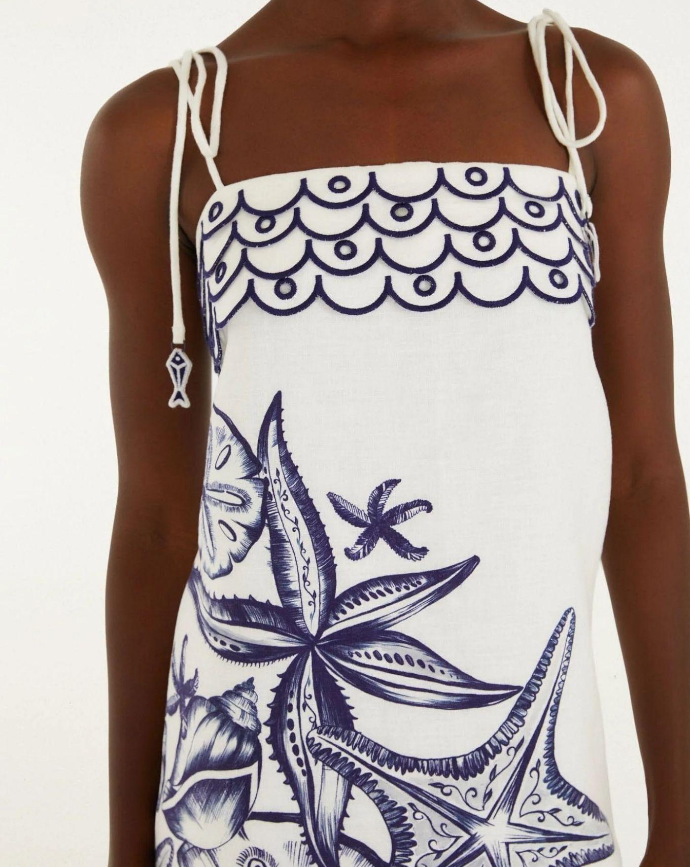 Vestido Farm Rio Coast Stars Off-white<BR/> 355368 OFF WHITE FARM RIO 