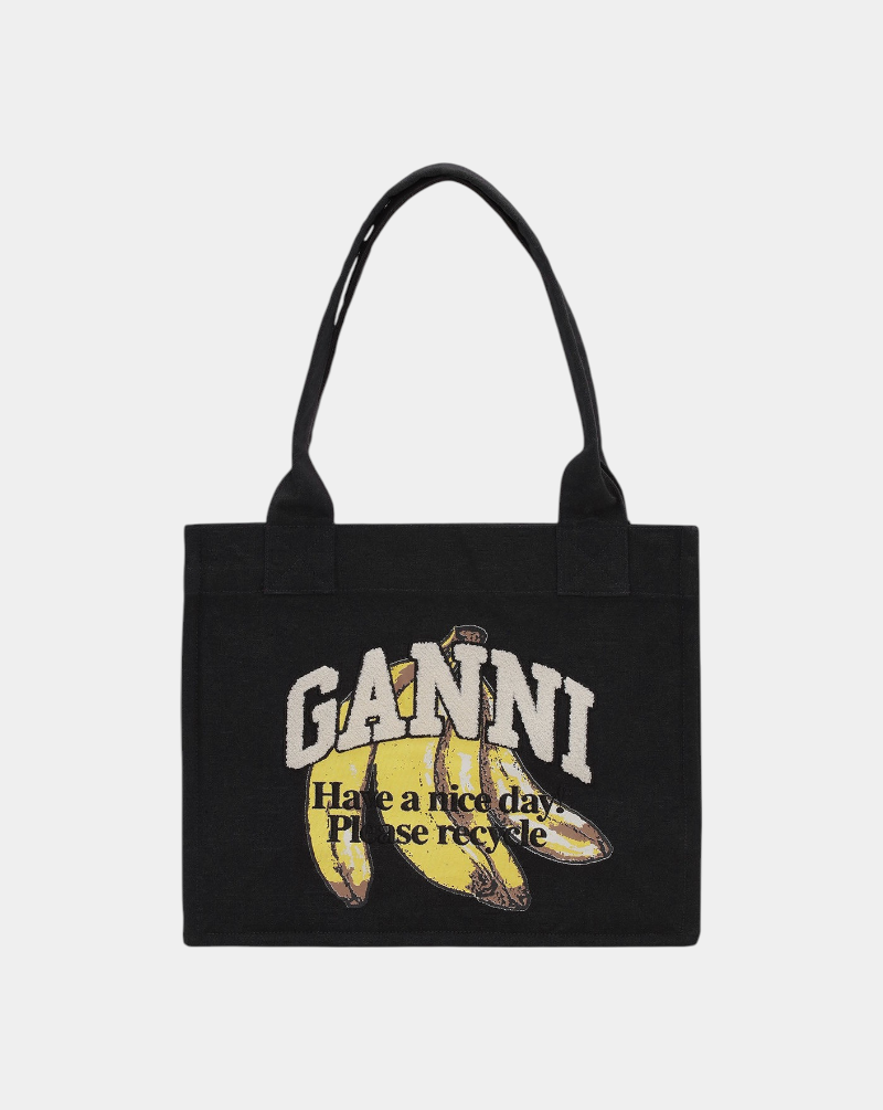 Bolso Ganni Large Easy Shopper Pocket Banana Print A6897 099 GANNI 