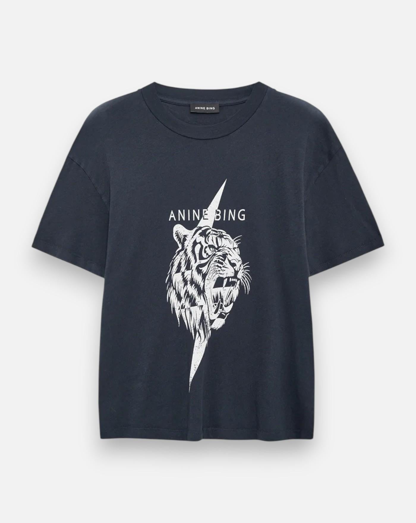 Camiseta Anine Bing Wagner Tee Tiger A0812514VTG3 VINTAGE BLACK ANINE BING 