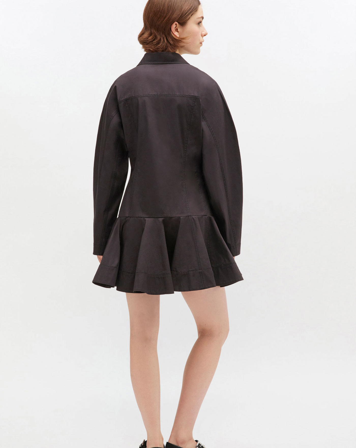 Vestido Ganni Stretch Cotton Buttoned Mini Dress W1001 099 GANNI 