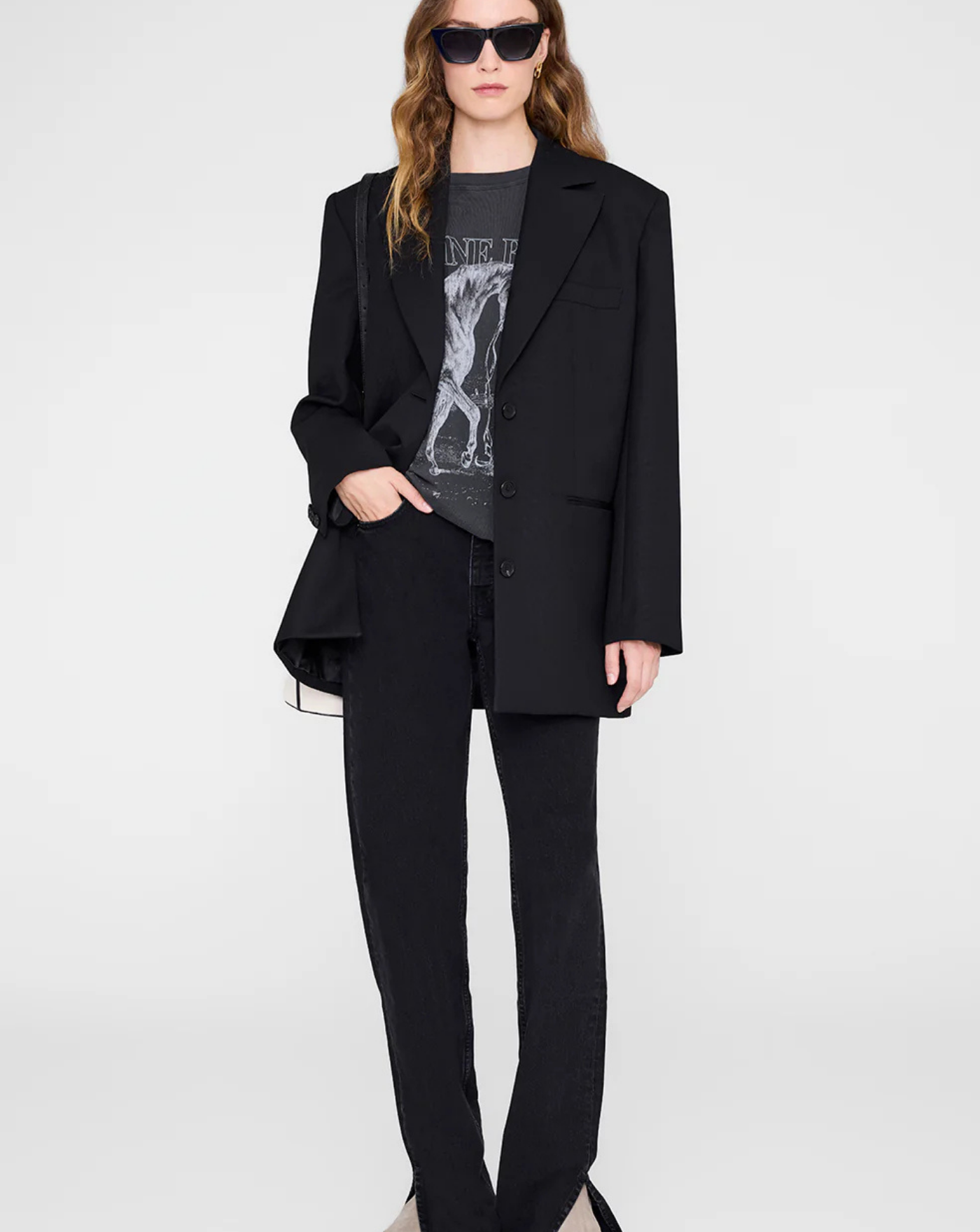 Camiseta Anine Bing Lili Tee Horse A0811713WBL1 BLACK ANINE BING 