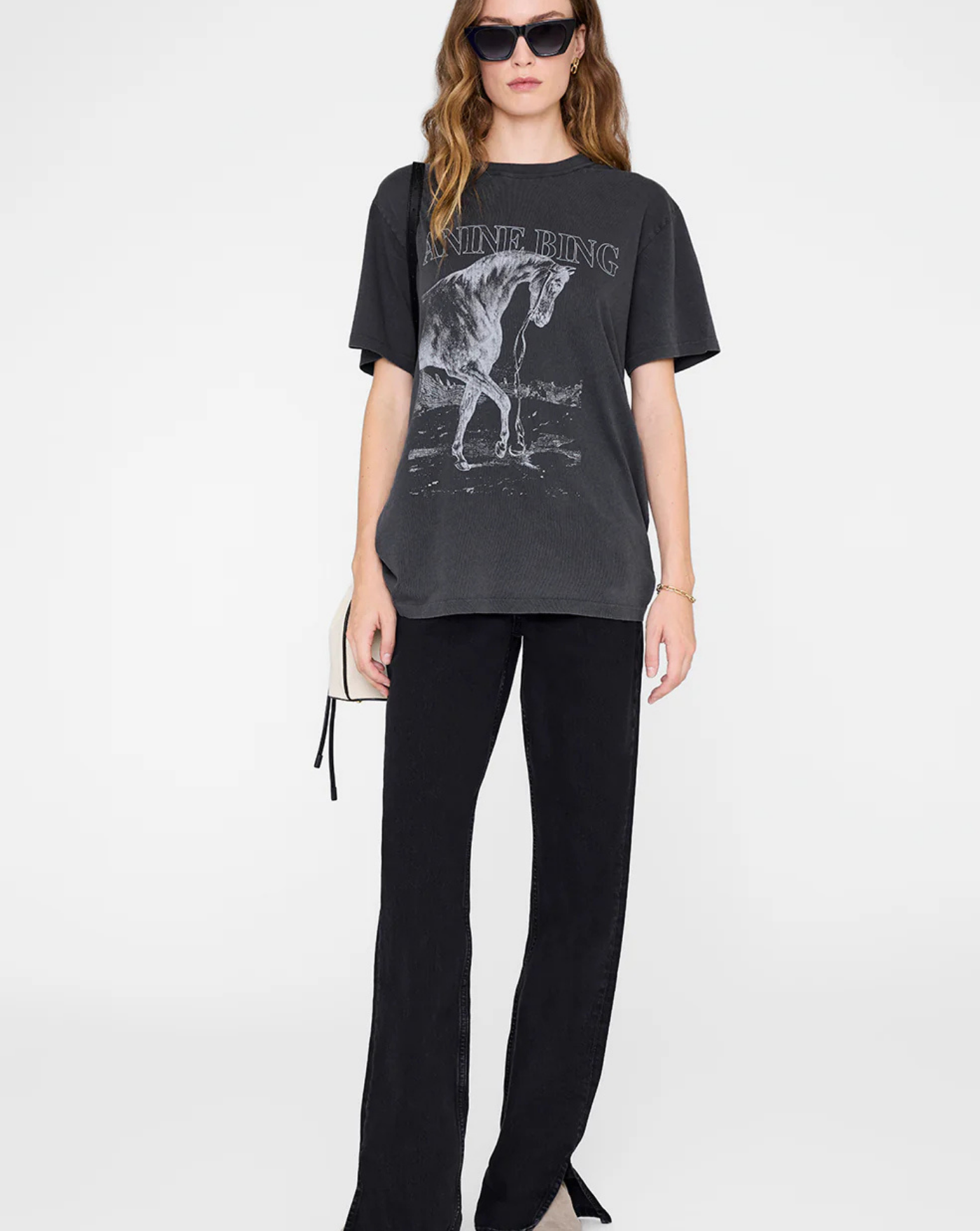 Camiseta Anine Bing Lili Tee Horse A0811713WBL1 BLACK ANINE BING 