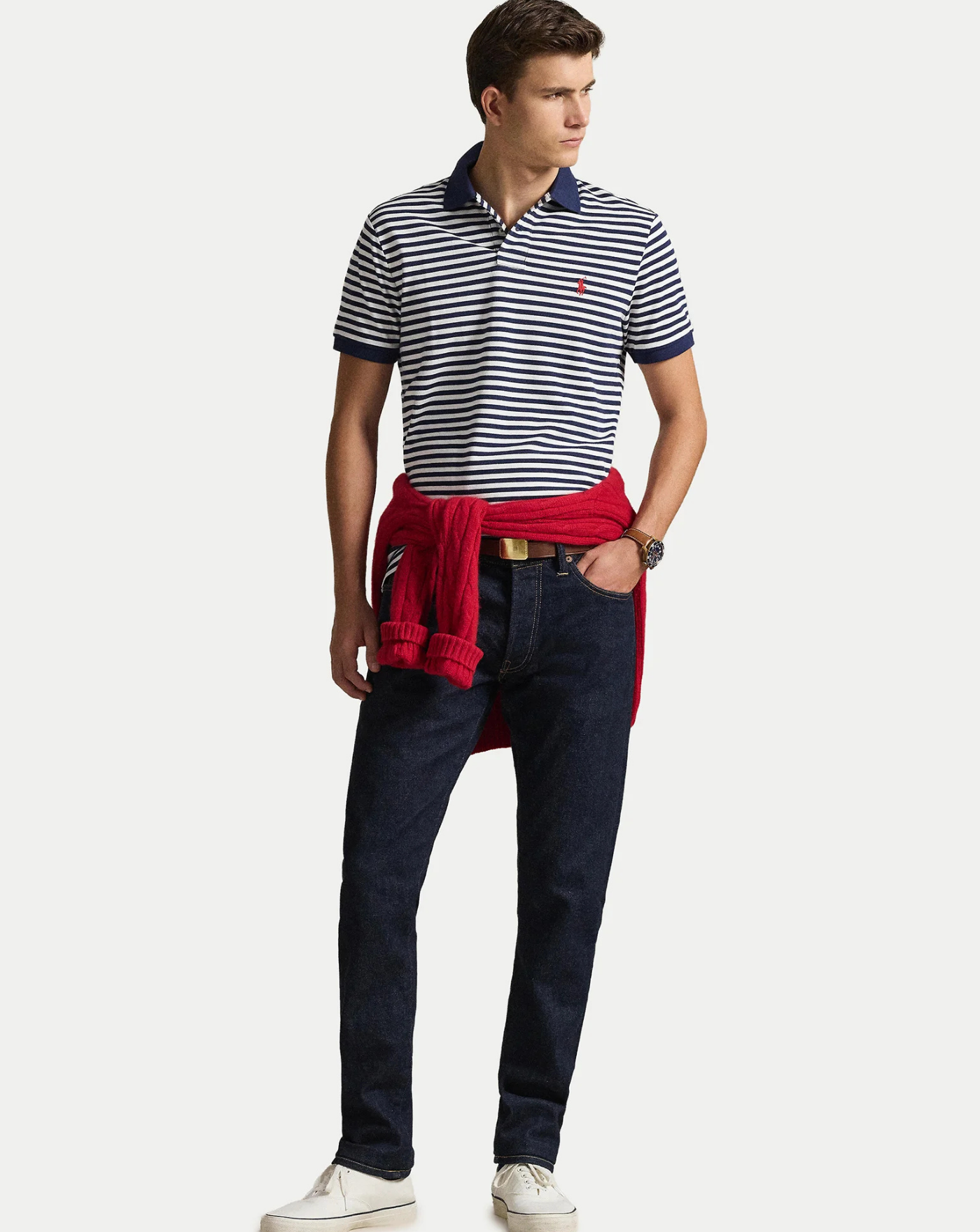 Polo Polo Ralph Lauren Stripes 710956682500 NEWPORT NAVY/WHITE POLO RALPH LAUREN 