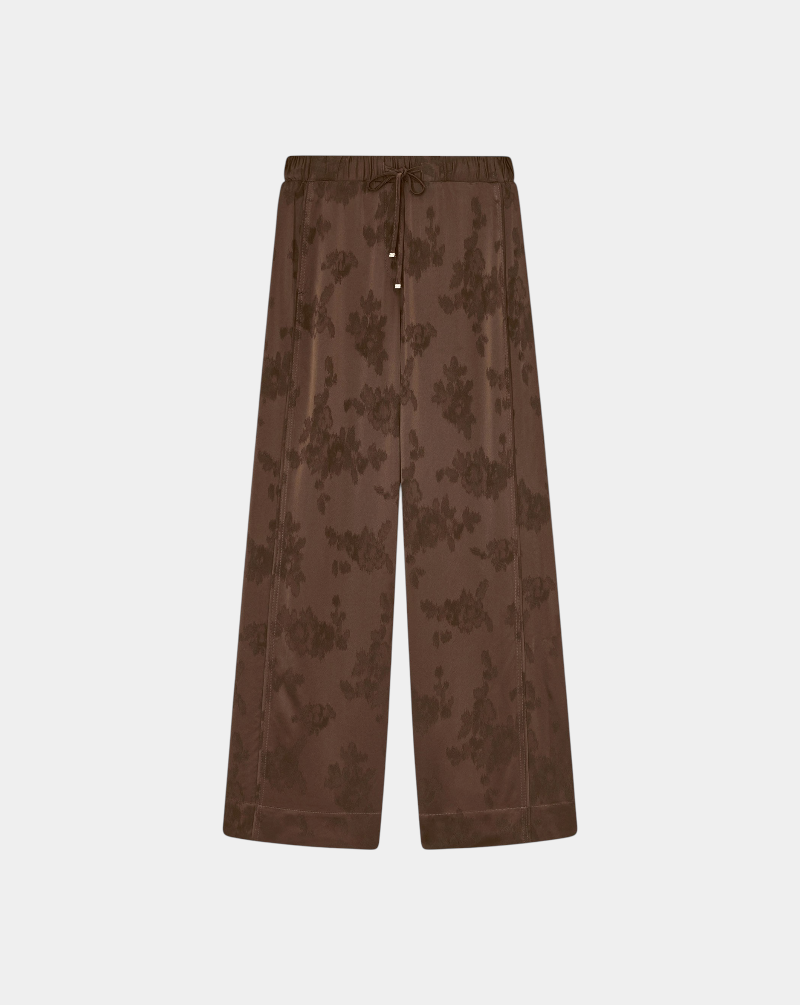 Pantalones elásticos de jacquard satinado fluido A1080120 ZWX DEMITASSE GANNI 