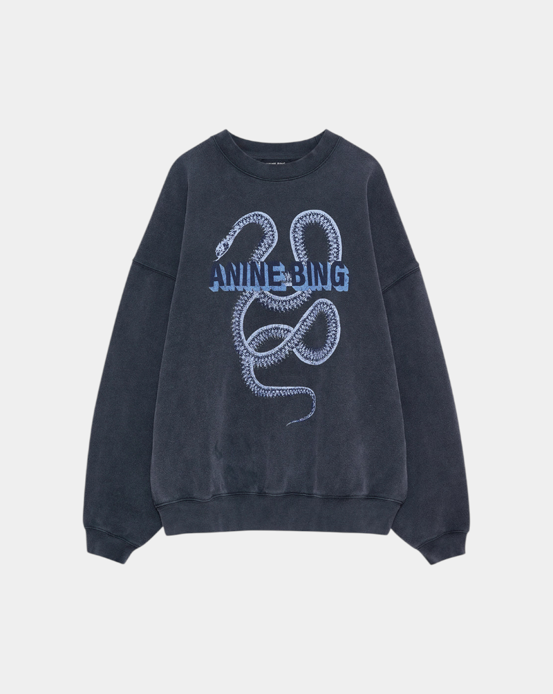 Sudadera Anine Bing Harvey Crew Snake A0812060WBL1  ANINE BING 