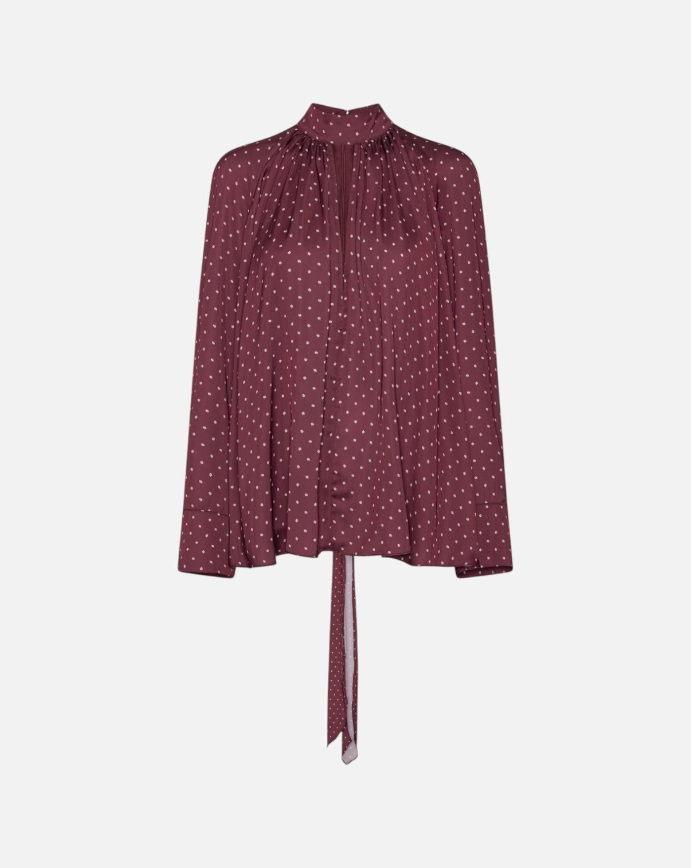 Camisa Rotate Dot Satin Bow Shirt 1151103113 3113 WINETASTING COMB ROTATE 