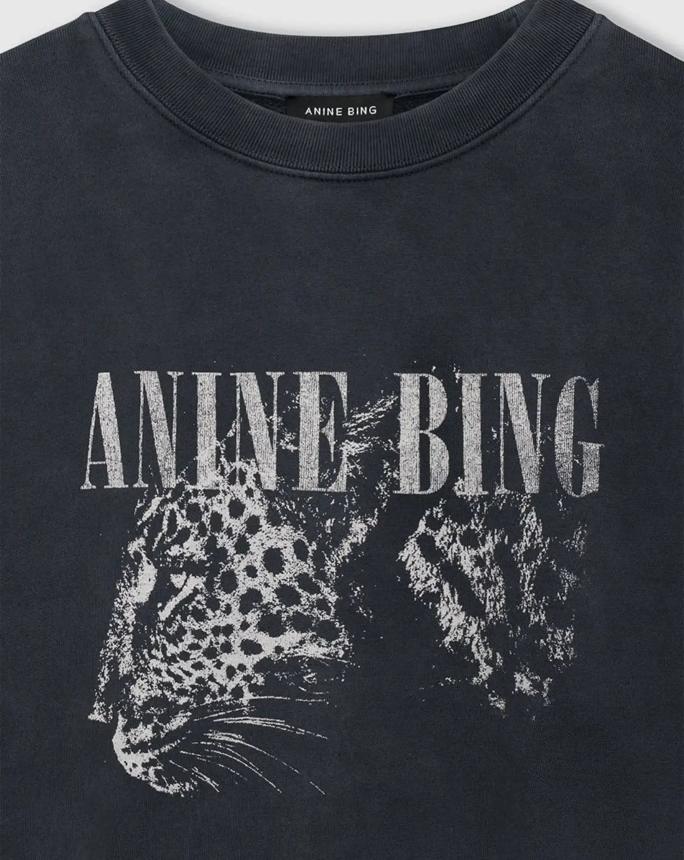 Sudadera Anine Bing Spencer Leopard A0811720WBL1 WASHED BLACK ANINE BING 