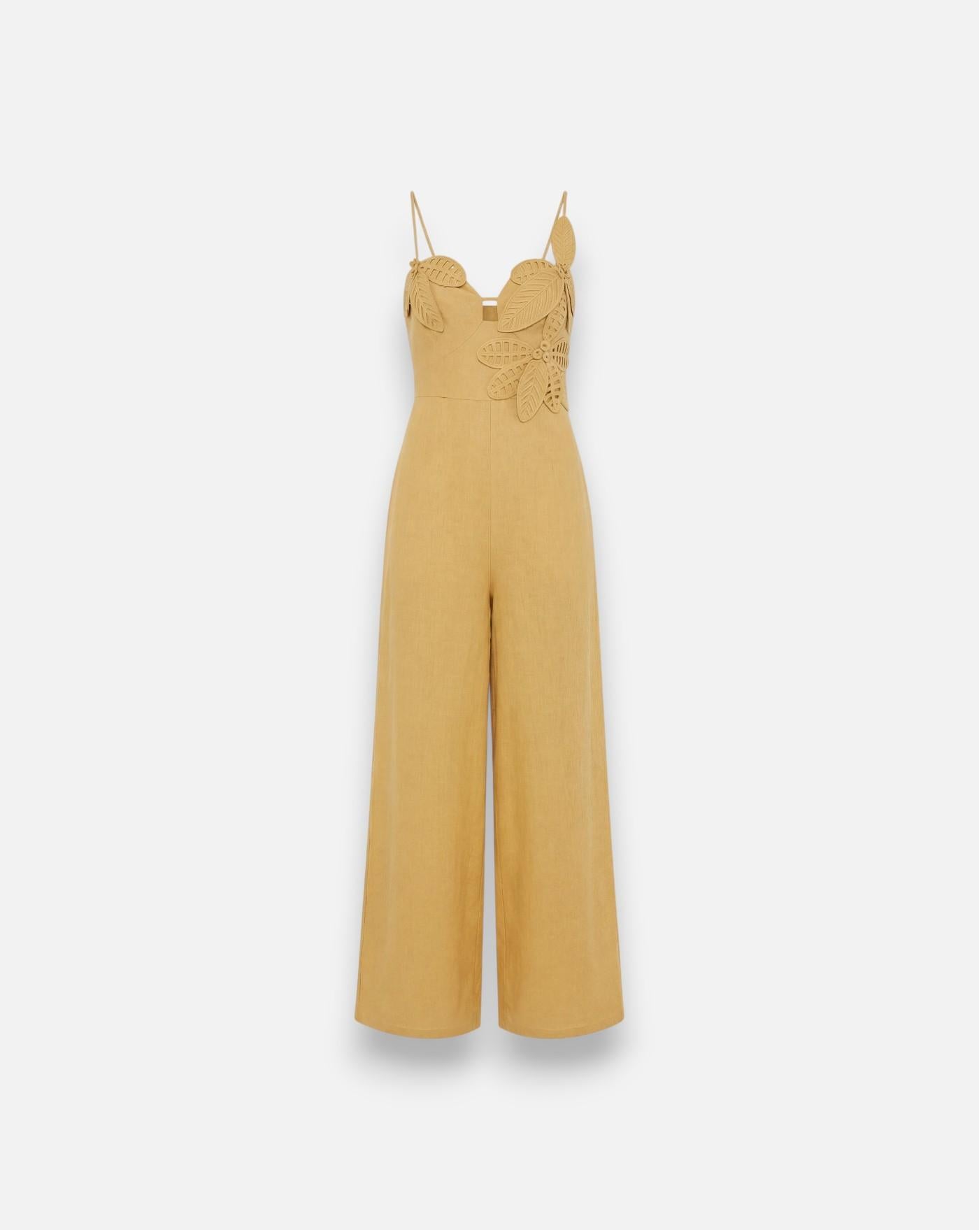 Vestido Farm Rio Sand Flowered Jumpsuit 349647 L0029 SAND FARM RIO 