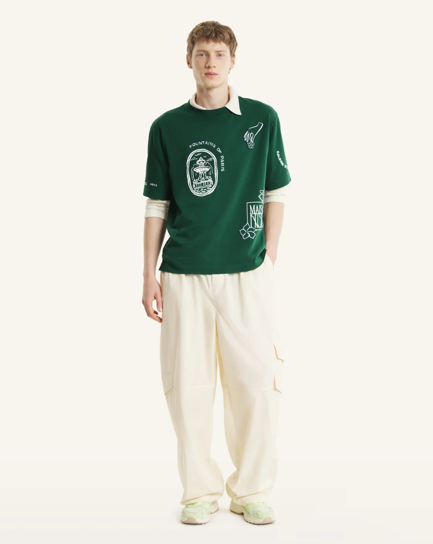 Camiseta Maison Kitsune Art Nouveau Stamps QM00107KJ0119 P399 MAISON KITSUNE 