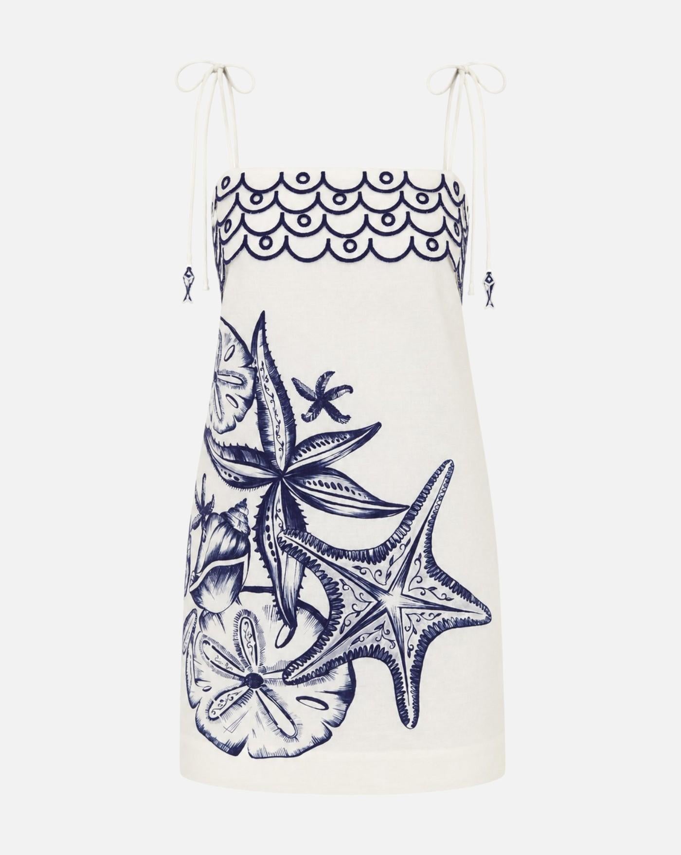 Vestido Farm Rio Coast Stars Off-white<BR/> 355368 OFF WHITE FARM RIO 
