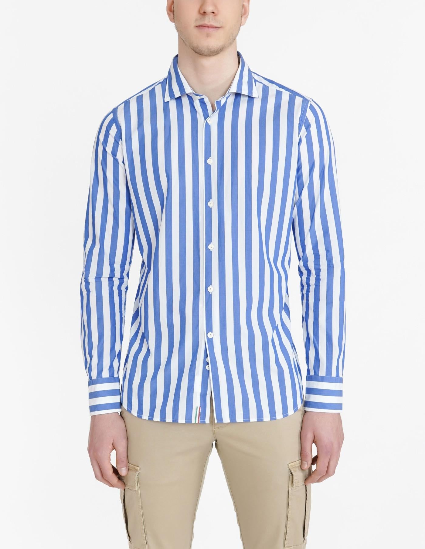 Camisa Tintoria Mattei Stripes UP7 NJW RC2 88 TINTORIA MATTEI 
