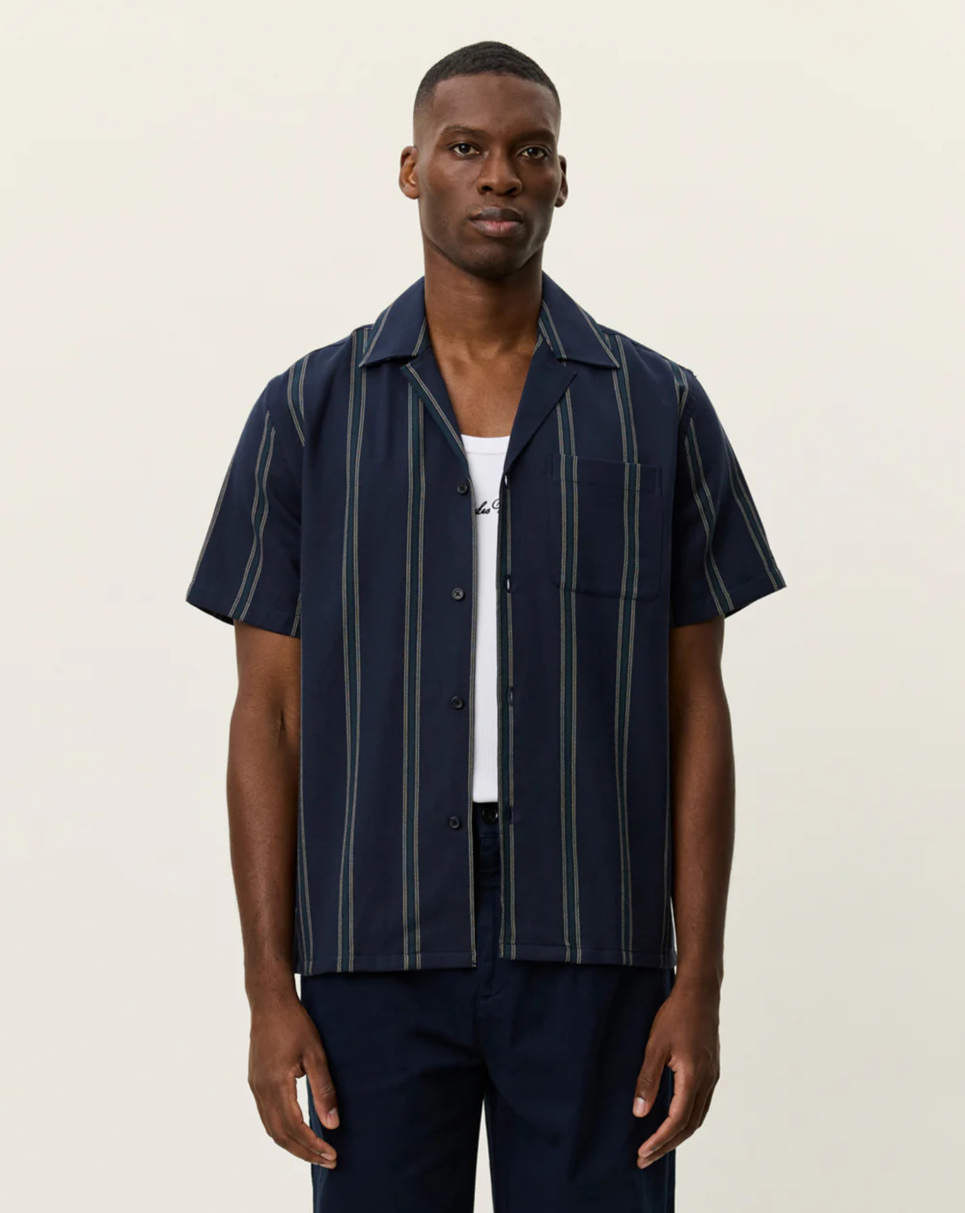 Camisa Les Deux Lawson Stripe SS Shirt<BR/> 1001389 460 LES DEUX 