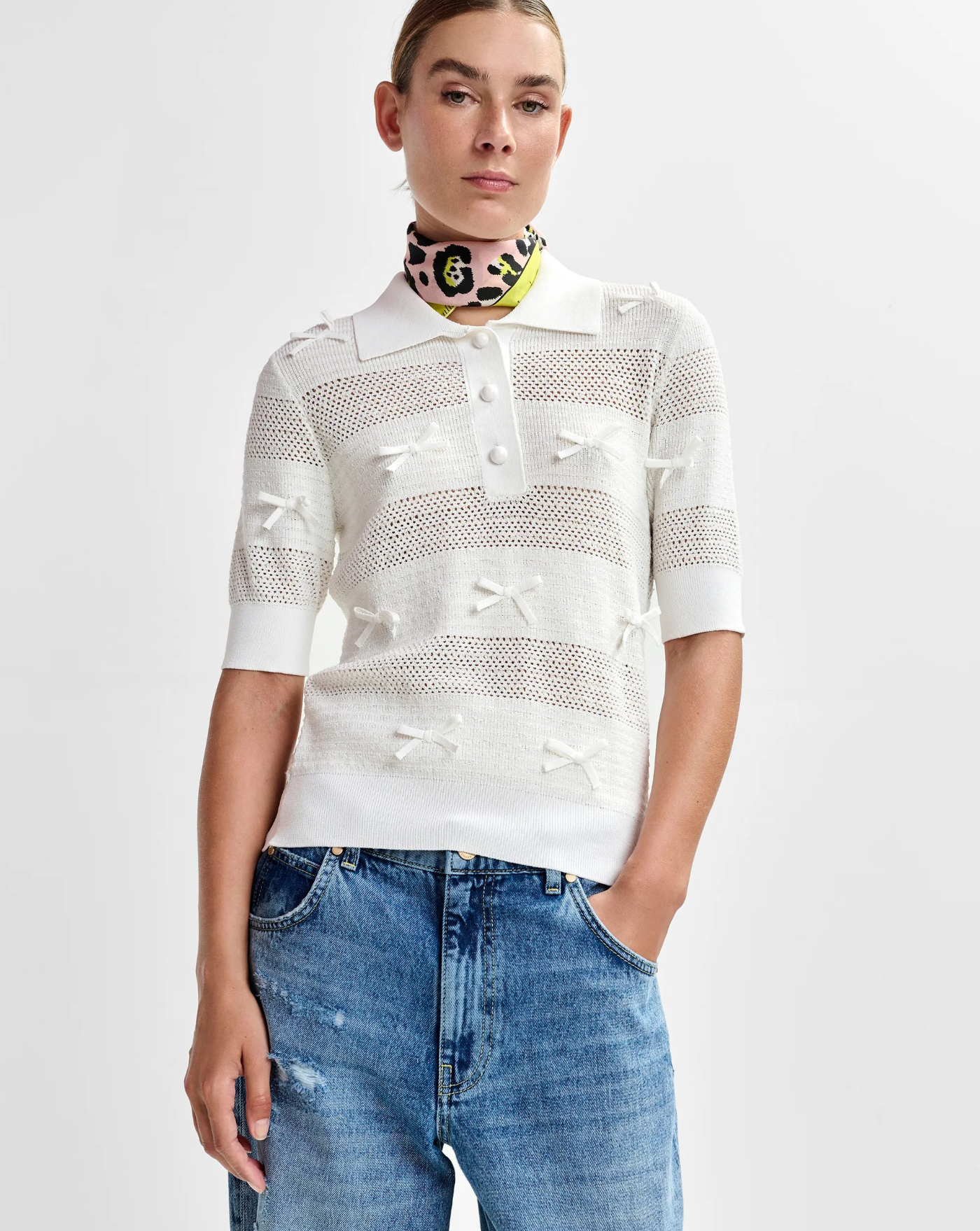 Blusa Essentiel Antwerp Jarts Knit Polo JARTS OW01OFF WHITE ESSENTIEL ANTWERP 
