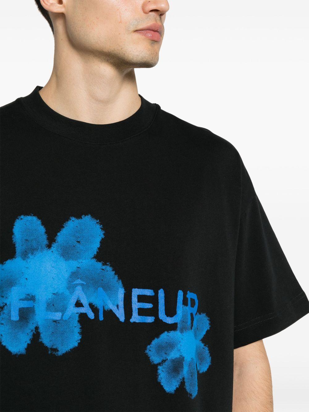 Camiseta Flâneur Floral Watercolor F13030 BLACK FLANEUR 